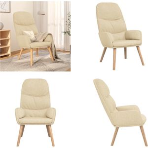 vidaXL Relaxstoel stof crèmekleurig - Relaxstoel - Relaxstoelen - Fauteuil - Relaxfauteuil