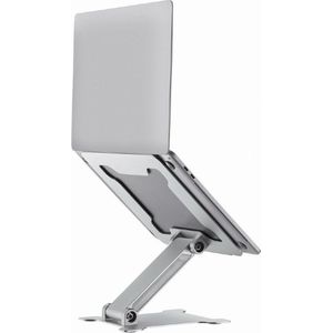 Ergonomische opvouwbare aluminium laptopstandaard - Traploze hoogteverstelling - Compact en lichtgewicht - Zilver