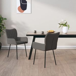 The Living Store Eetkamerstoelen Donkergrijs - 55 x 55 x 82 cm - Ergonomisch ontworpen en met schuim gevoerd