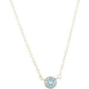 Behave Dames ketting zilver-kleur met blauw steentje 40 cm