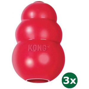 Kong classic rood 3x Small 4,5x4,5x7,5 cm