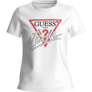 Guess SS CN Icon Tee Dames T-shirt - Pure White - Maat XS