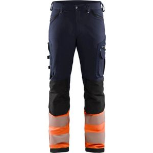 Blaklader werkbroek met 4-weg stretch zonder spijkerzakken 1193-1642 - Marineblauw/Oranje - D116