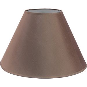 HAES DECO - Lampenkap - Modern Chic - bruin rond - formaat Ø 46x28 cm, voor Fitting E27 - Tafellamp, Hanglamp