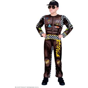 Widmann - Formule 1 Kostuum - Formule 1 Coureur High Power Speed Kind Kostuum - Bruin - Maat 158 - Carnavalskleding - Verkleedkleding