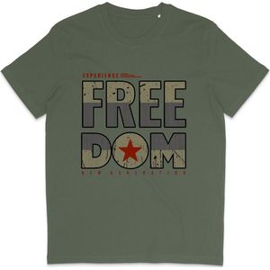 T Shirt Heren - Vrijheid Nieuwe Generatie - Groen (Khaki) - Maat M