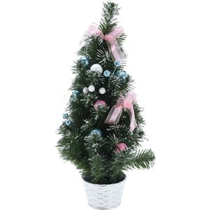 Kunstkerstboom - mini - PVC - inclusief versiering - kerstboom - 50 cm