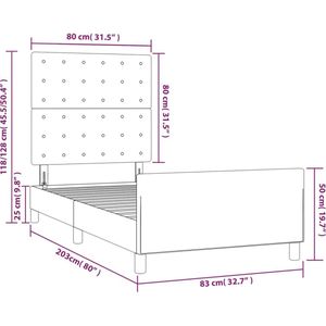 VidaXL Bedframe Hoofdbord Kunstleer Zwart 80x200 cm