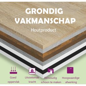 vidaXL Bijzetkast - Bijzetkasten - Kast - Houten Kast - Bijzetkast 60x30x50 cm bewerkt hout grijs sonoma eikenkleurig