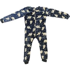 Onesie - Pyjamapak IJsberen print - Donker blauw - Wit - Pyjama - Polyester - Maat 122 - Unisex