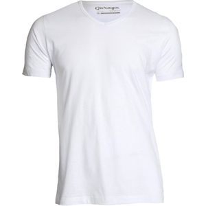 Garage 104 - Regular Fit 2-pack T-shirt V-hals korte mouw wit S 100% katoen