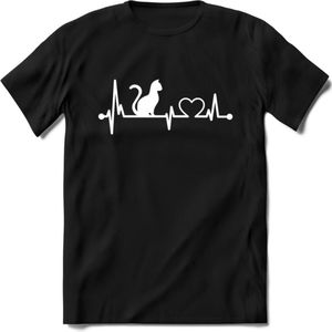Cat Beat - Katten T-Shirt Kleding Cadeau | Dames - Heren - Unisex | Kat / Dieren shirt | Grappig Verjaardag kado | Tshirt Met Print | - Zwart - L