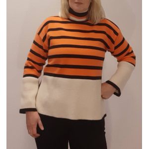 Stripe Trui Oranje/Zwart/Wit One Size