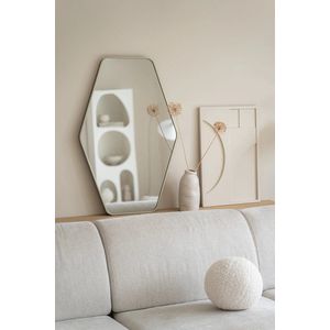 Nordic Style® Wandspiegel 90x60cm | Greige | Scandinavische Spiegels | Hexagon | Wandspiegel | Badkamerspiegel | Gangspiegel