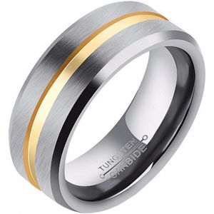 Heren ring Wolfraam Zilver Goud 8mm-22mm