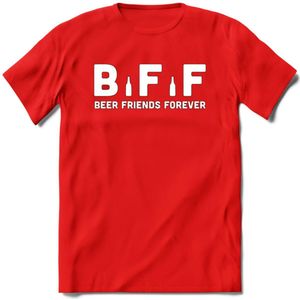 Bier Friends Forever BFF T-Shirt | Unisex Kleding | Dames - Heren Feest shirt | Drank | Grappig Verjaardag Cadeau tekst | - Rood - XL