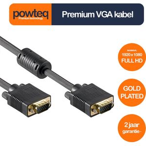 Powteq - 10 meter premium VGA kabel - VGA male naar VGA male