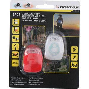 Dunlop LED Fietsverlichting Set 2 Rood + Wit