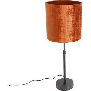QAZQA parte - Moderne Tafellamp met kap - 1 lichts - H 74 cm - Oranje - Woonkamer | Slaapkamer | Keuken