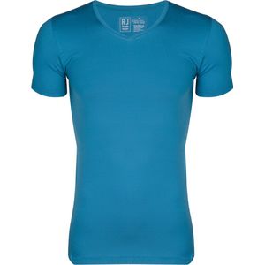 RJ Bodywear Pure Color - T-shirt V-hals - petrol (micro) -  Maat XXL