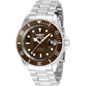 Invicta Pro Diver 35689 Heren Horloge - Waterdicht - Analoog - Automatisch Uurwerk - Roestvrij Staal met bruine Wijzerplaat - 40mm