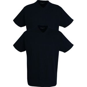 Gotzburg heren T-shirts regular fit V-hals (2-pack) - zwart - Maat: 5XL