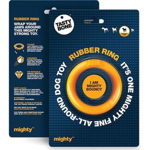 Tasty bone mighty rubber ring - small - oranje