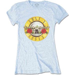 Guns N' Roses - Classic Bullet Logo Dames T-shirt - S - Blauw