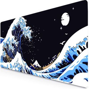 Muismat Artistiek Afgerond Met Genaaide Randen Waterdicht Antislip - Voor PC, Laptop, Macbook - 900 x 400 mm