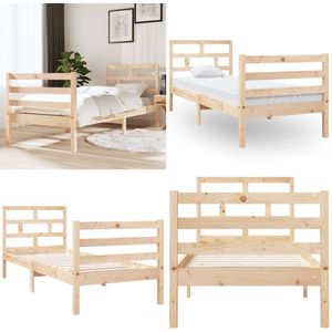 vidaXL Bedframe massief hout 75x190 cm - Bedframe - Bedframes - Bed - Bedbodem