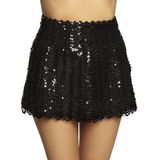 Boland - Minirokje Sequins zwart (M) - Volwassenen - Showgirl - Glitter and Glamour