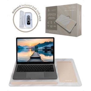 TrueLogic Alpha Laptop standaard - Laptoptafel - Bedtafel - Laptopkussen - Laptopstandaard - Voor laptops t/m 17 inch - Geleverd inclusief 8 GB usb stick - Luminous Julia