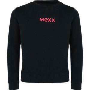Basic Crew Neck Sweater With Chestprint Meisjes - Navy - Maat 98-104
