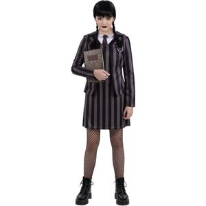 Smiffys - Gothic School Uniform Kinder Kostuum - Kids tm 14 jaar - Zwart/Grijs