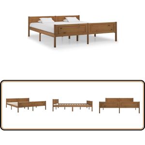 vidaXL Bedframe 180x200 cm - Massief grenenhout Houten Bed Frame - Bed Frame Hout - Grenenhout Bed - Bed Frame Grenenhout - Koninginnenbed