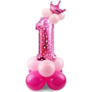 1 jaar ballonnen set | 1 jaar meisjes verjaardag | Baby verjaardag of kinderfeestje | Cijferballonnen