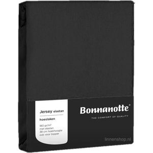 Bonnanotte (topper) Hoeslaken Jersey Elastan Zwart 180/200x200/220