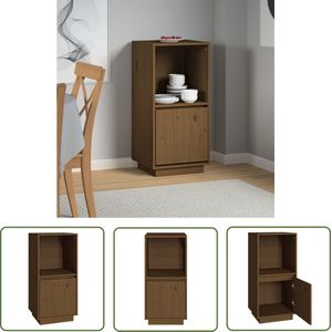 vidaXL Grenenhouten Dressoir - Dressoir - Dressoir 38x35x80 cm massief grenenhout honingbruin - Honignbruin Dressoir - Vintage Dressoir - Salontafel