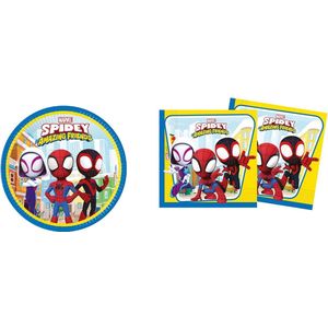 Spidey & Friends - Spiderman - Feestpakket - Kinderfeest - Voordeel set - Bordjes - Servetten.