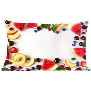 Sierkussen - Patroon Groente Fruit - Multicolor - 30 Cm X 50 Cm