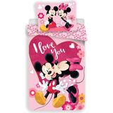 Disney Minnie Mouse I Love You - Dekbedovertrek - Eenpersoons - 140 x 200 cm - Polyester