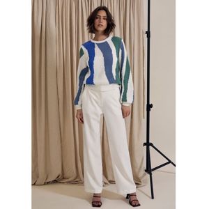 Peppercorn Delia Mid Waisted Straight Pant Gardenia
