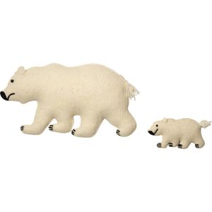 KidsDepot ijsbeer Ivy - Muurdecoratie Kids - vilt - 40 centimeter x 3 centimeter x 21 centimeter