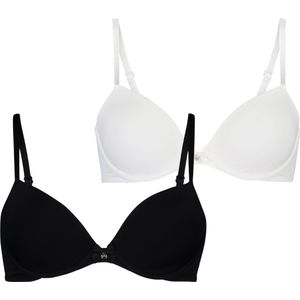 Hunkemöller Dames Lingerie 2-pack voorgevormde beugel bh - Zwart - maat B75