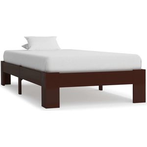 vidaXL - Bedframe - massief - grenenhout - donkerbruin - 100x200 - cm