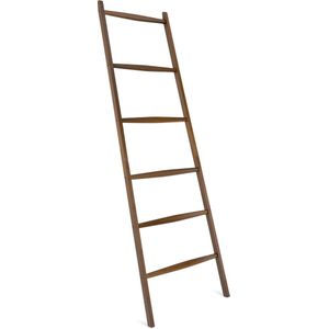 Navaris multifunctionele houten handdoeken ladder - 6 treden voor baddoeken, kleding, beddengoed - Voor slaapkamer, badkamer - Handdoek standaard