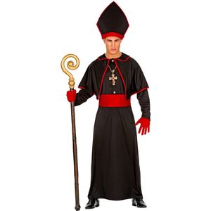 Widmann - Monnik & Pater & Priester Kostuum - Bisschop Otto Obscura - Man - Zwart - XXL - Halloween - Verkleedkleding