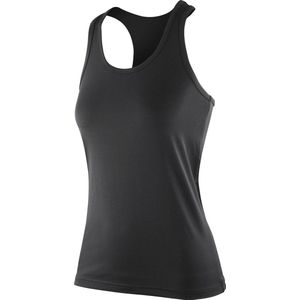 Spiro Dames/dames Softex Stretch Fitness Mouwloze Vest Top (Zwart)