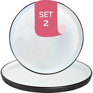 Maastricht Porselein - Cosmic - Bord - 2 stuks - ø 20 cm - Zwart/Wit - Porselein - Bordenset