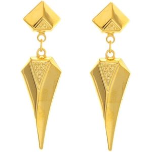 Behave Dames oorbellen hangers goud-kleur 4,5 cm